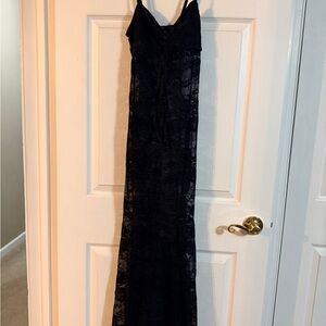 SHEIN Black Lace Maxi Dress